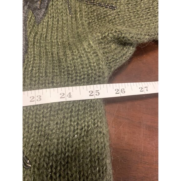 Cervelle L Mohair Floral Embroidered Knit Cardigan Jacket Double Breasted Winter - Picture 5 of 8